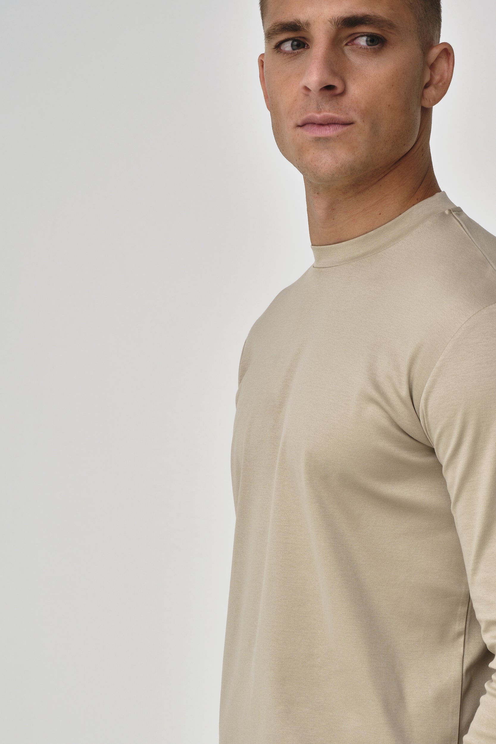 Interlock Supima T-Shirt L/S | Beige