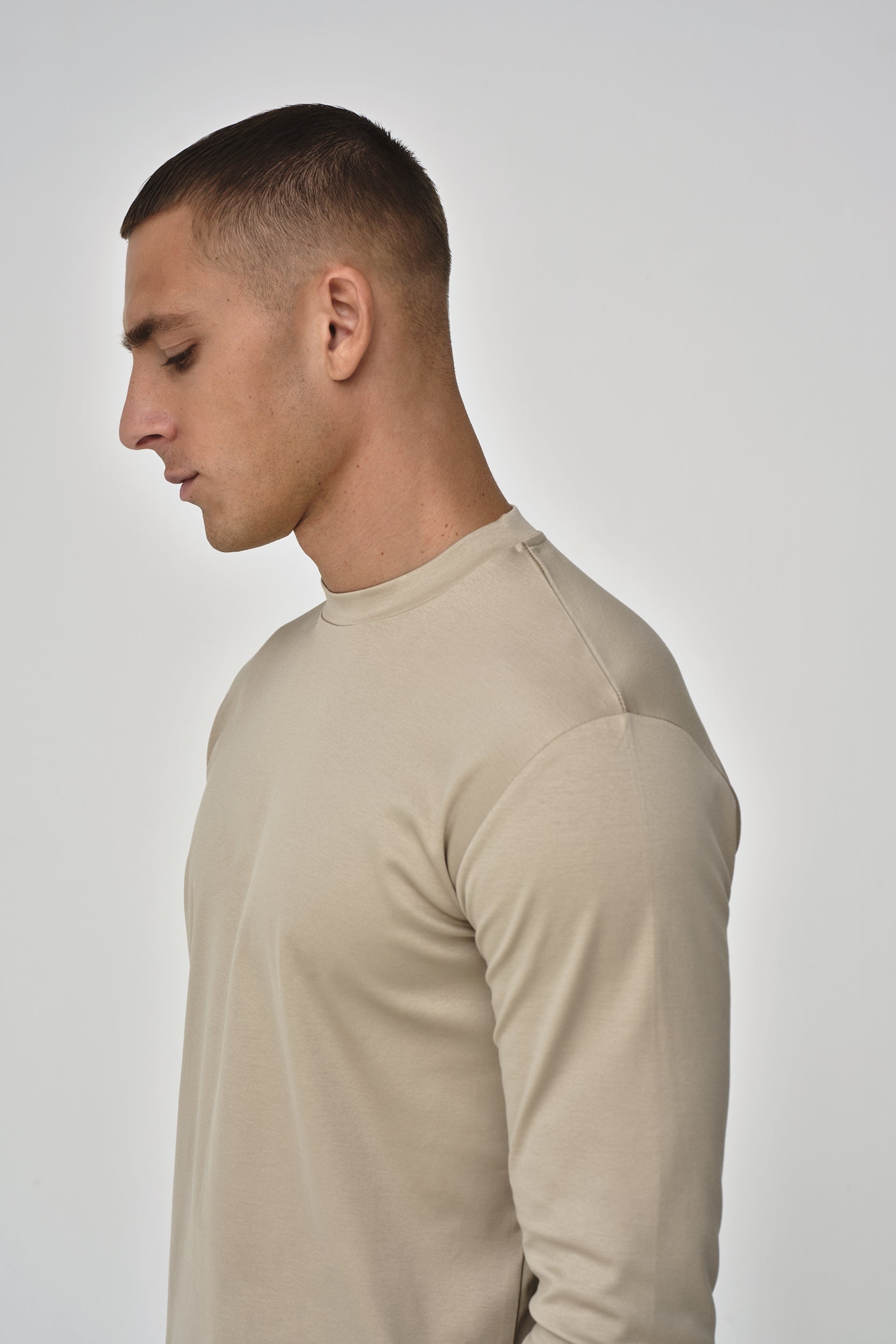 Interlock Supima T-Shirt L/S | Beige