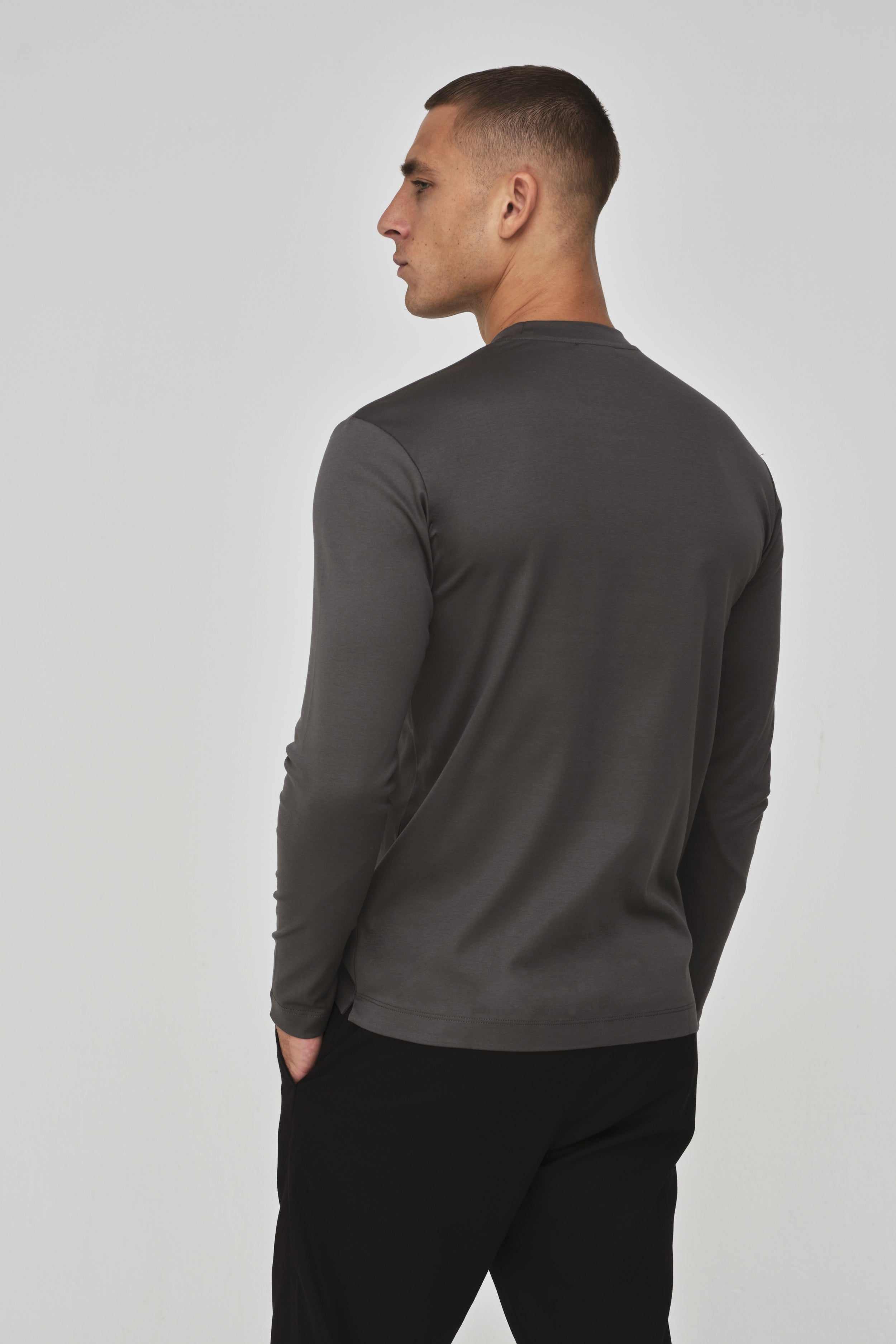 Interlock Supima T-Shirt L/S | Dark Grey