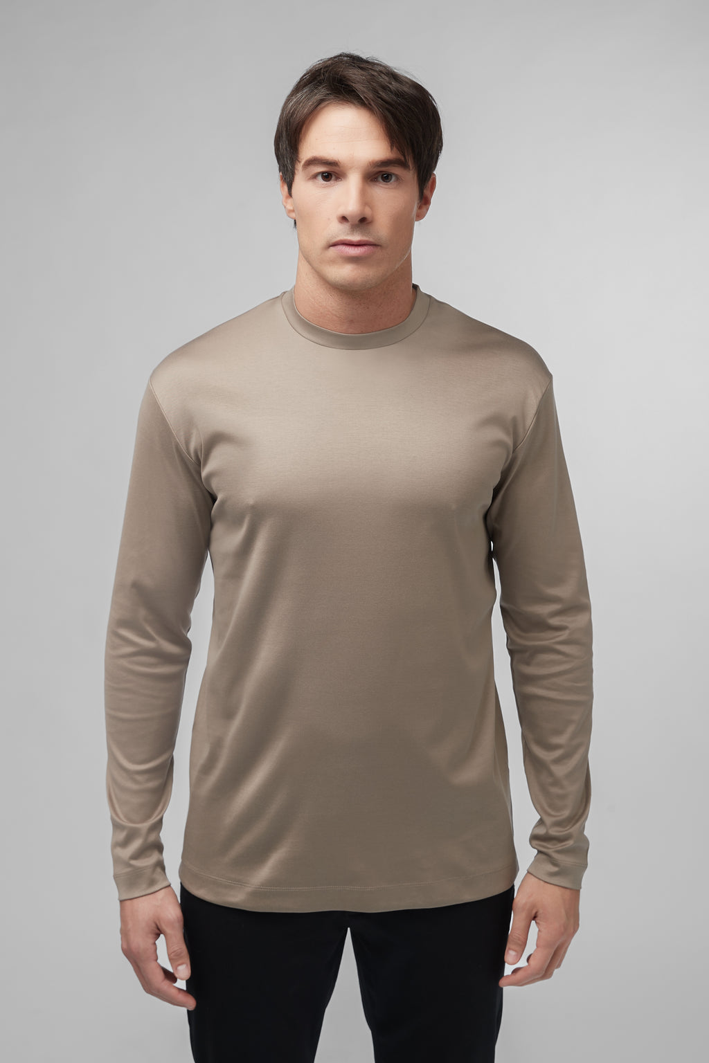 Interlock Supima T-Shirt L/S | Lead Grey