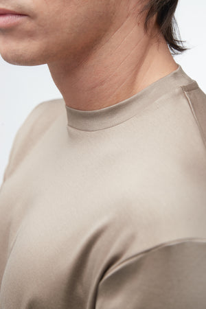 Interlock Supima T-Shirt Manica Lunga | Grigio Piombo