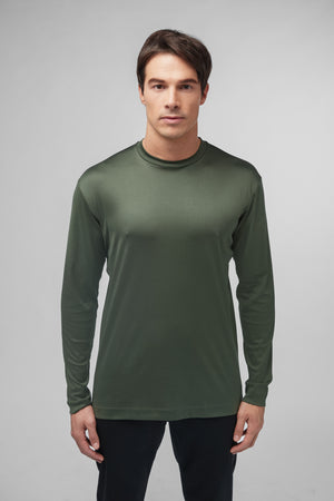 T-Shirt Interlock Supima Manche Longue | Vert