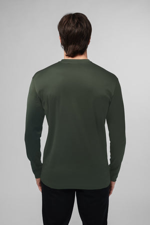 T-Shirt Interlock Supima Manche Longue | Vert
