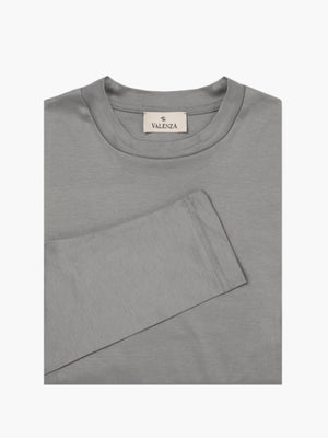 T-Shirt Interlock Supima Manche Longue | Gris
