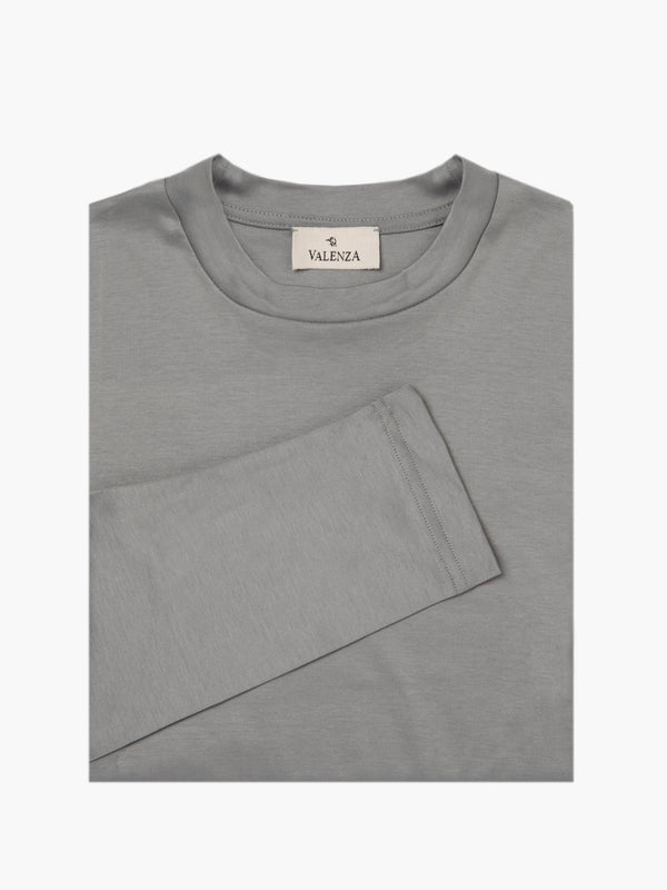 Interlock Supima T-Shirt Lange Mouwen | Grijs