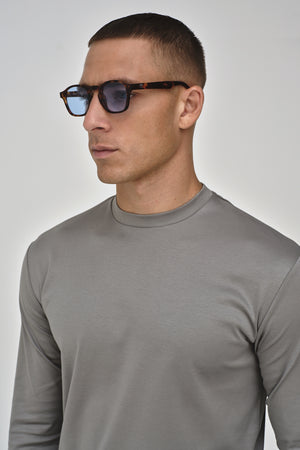 T-Shirt Interlock Supima Manche Longue | Gris