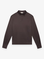 Supima Polo Zip Collar L/S | Ebony Brown