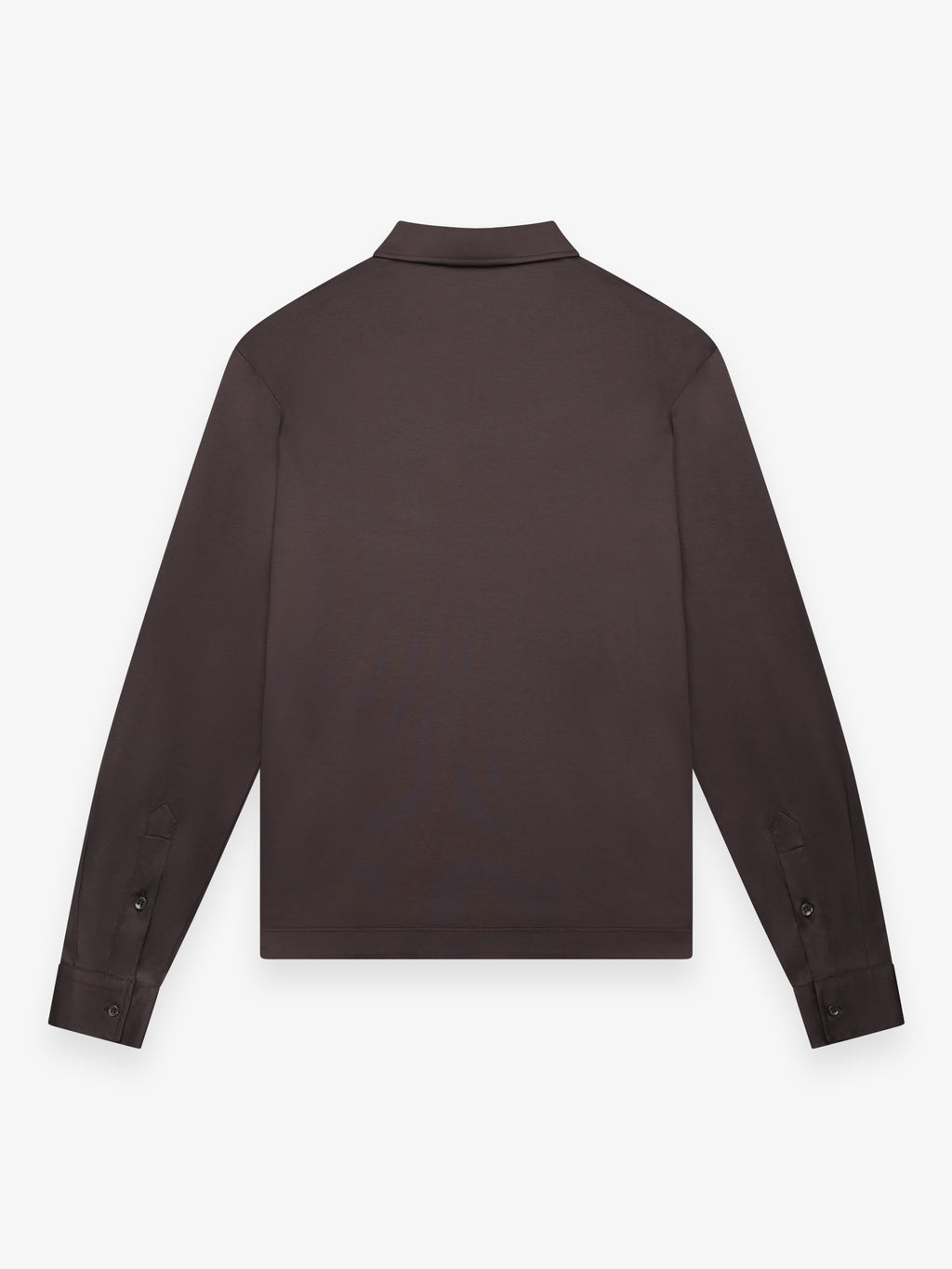 Supima Polo Zip Collar L/S | Ebony Brown
