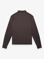 Supima Polo Zip Collar L/S | Ebony Brown