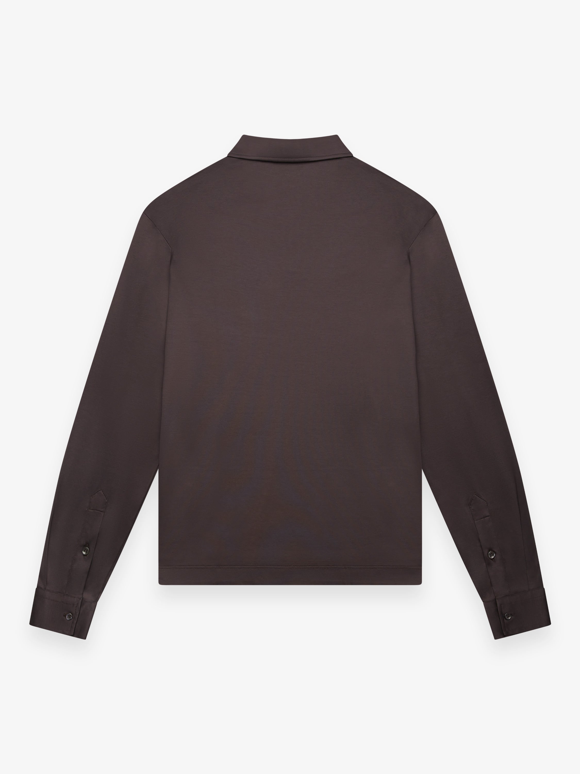 Supima Polo Zip Collar L/S | Ebony Brown
