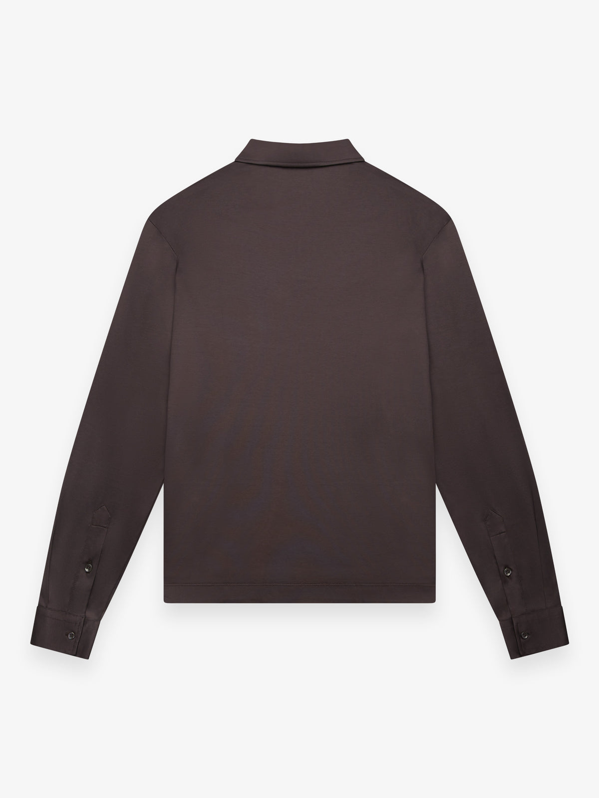 Supima Polo Zip Collar L/S | Ebony Brown