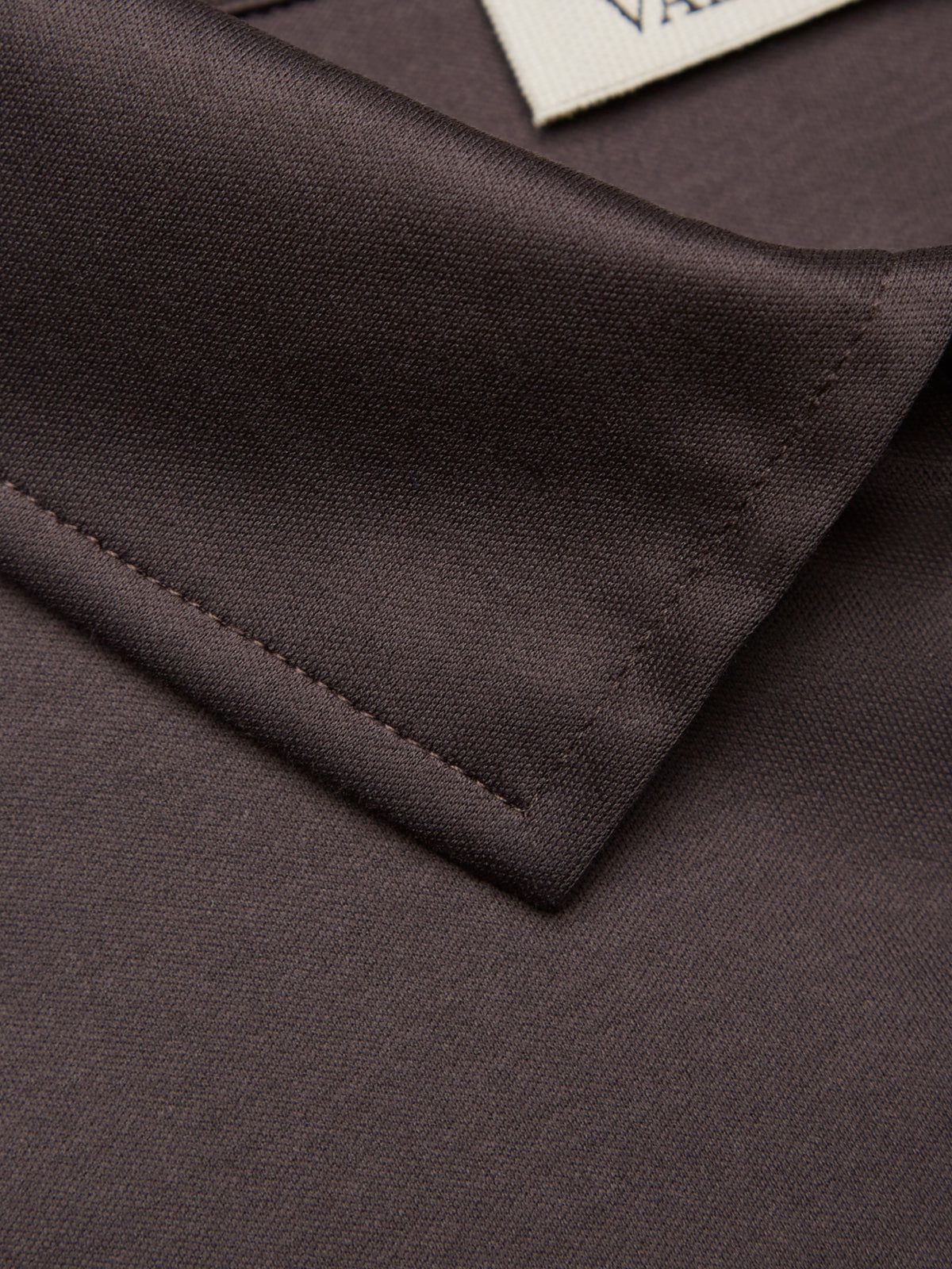 Supima Polo Zip Collar L/S | Ebony Brown