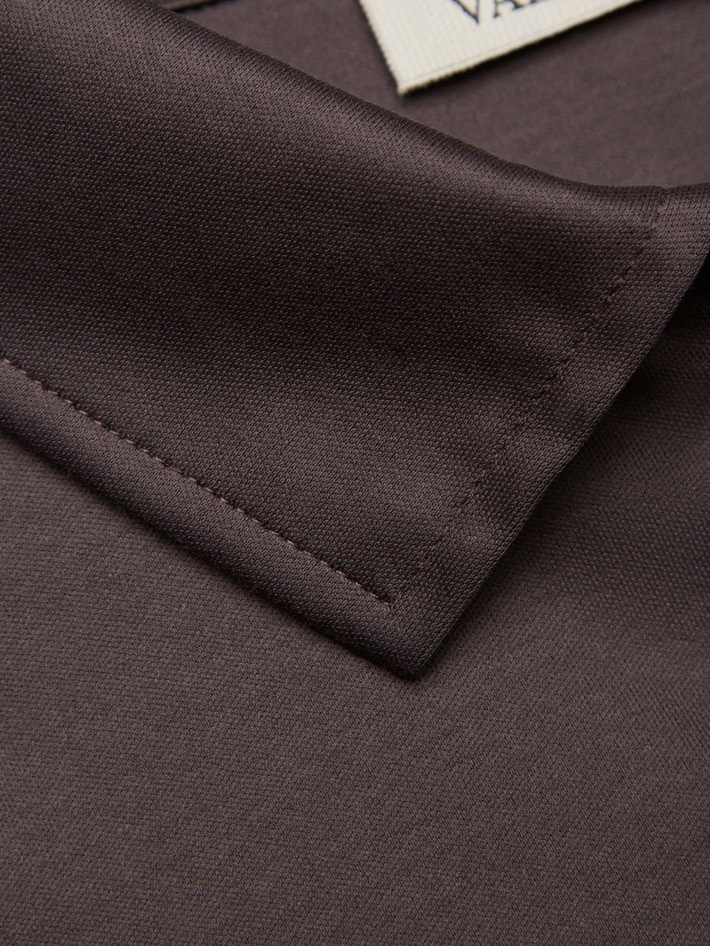 Supima Polo Zip Collar L/S | Ebony Brown