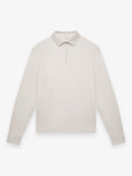 Supima Polo Zip Collar L/S | Pearl Grey