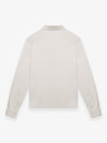 Supima Polo Zip Collar L/S | Pearl Grey