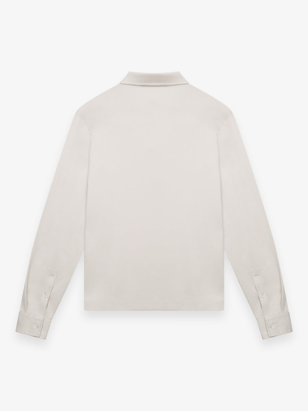 Supima Polo Zip Collar L/S | Pearl Grey