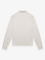 Supima Polo Zip Collar L/S | Pearl Grey