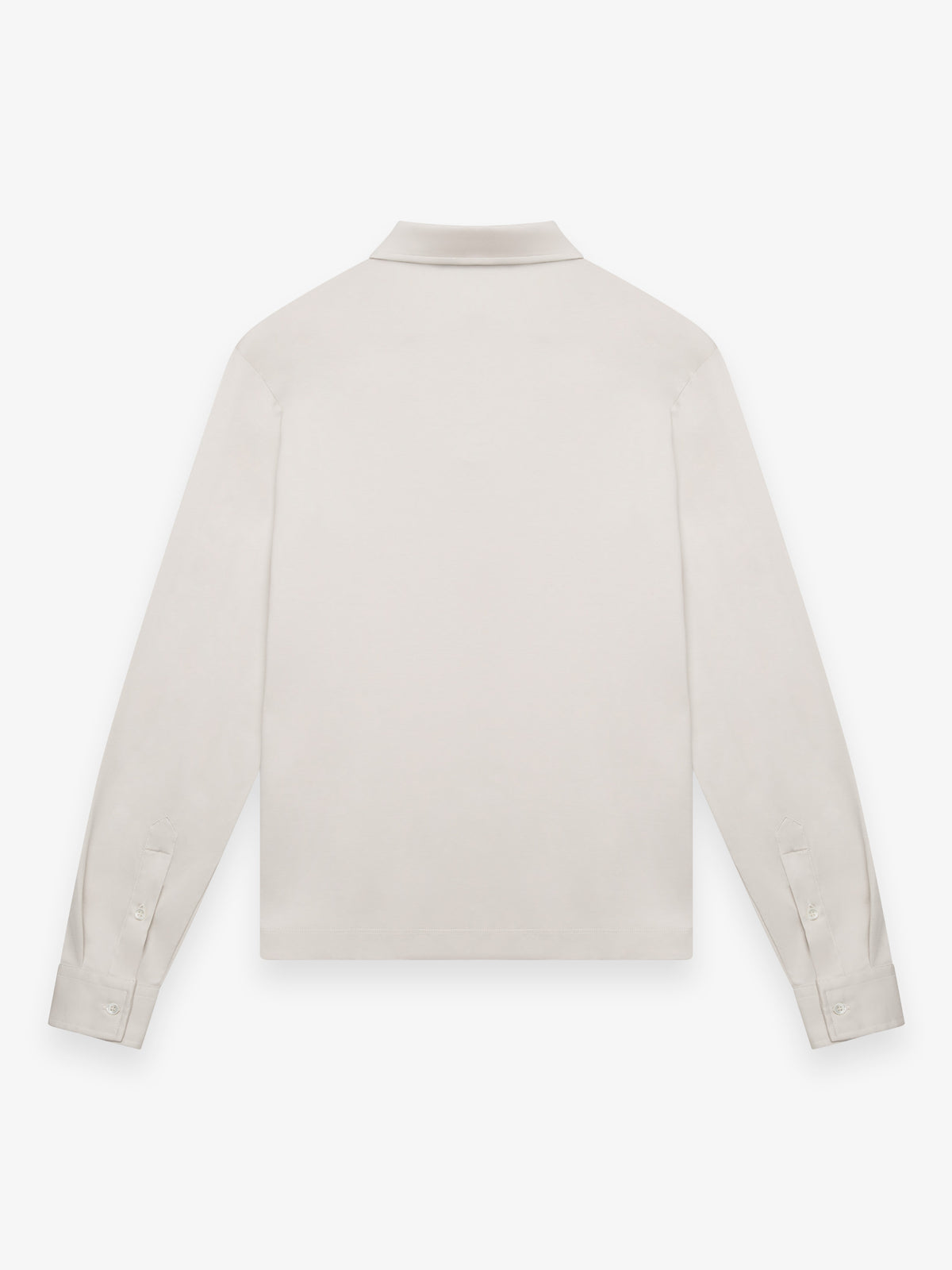 Supima Polo Zip Collar L/S | Pearl Grey