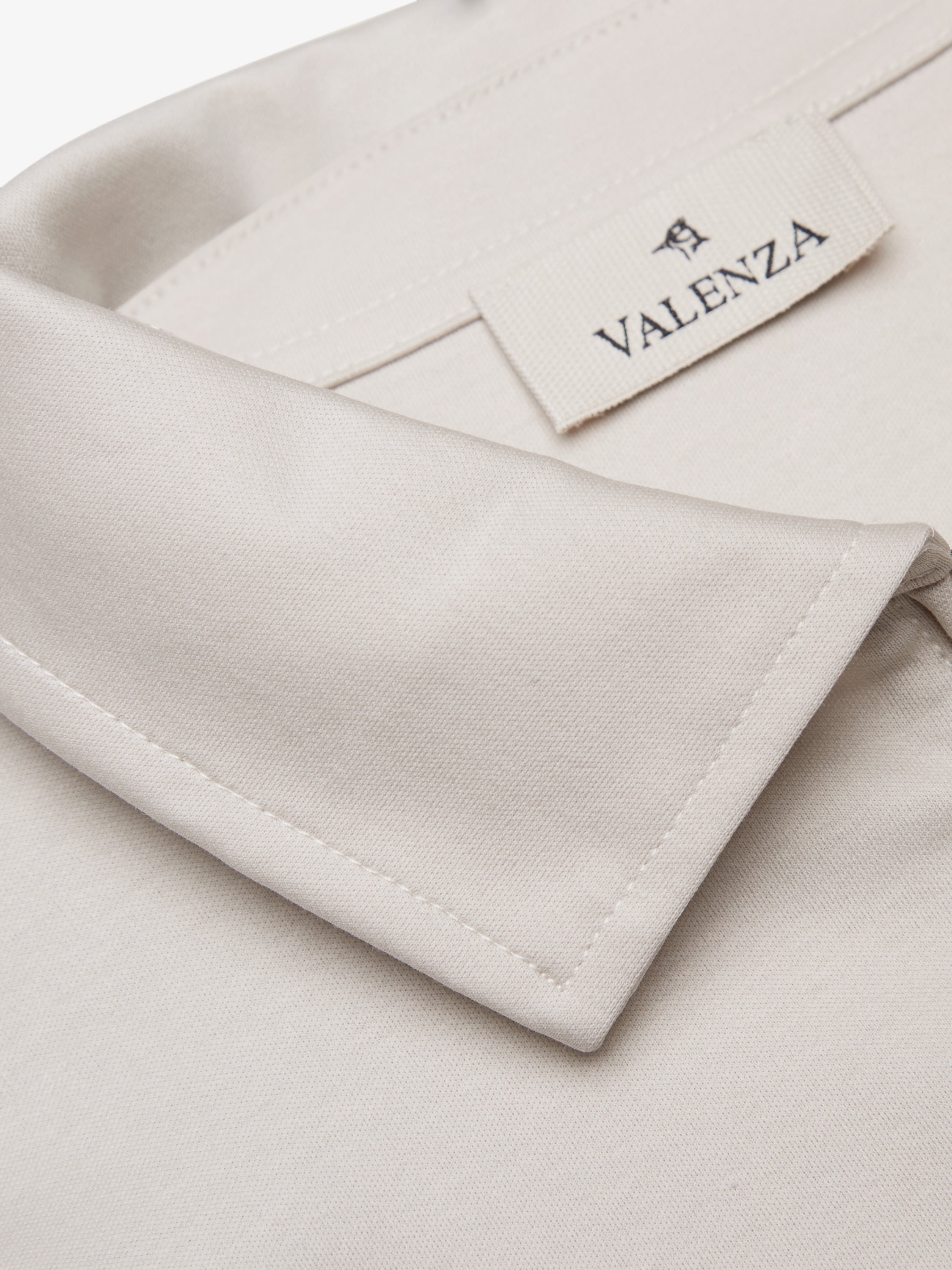 Supima Polo Zip Collar L/S | Pearl Grey