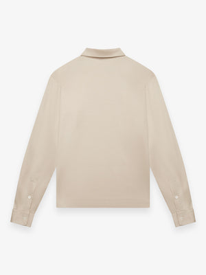 Supima Polo Zip Collar L/S | Beige
