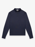 Supima Polo Zip Collar L/S | Navy