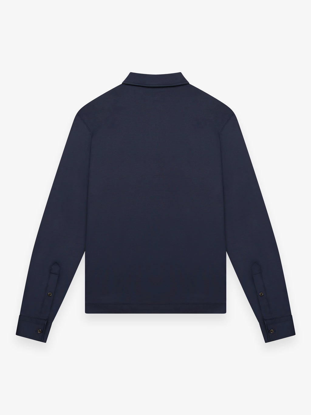 Supima Polo Zip Collar L/S | Navy