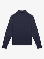 Supima Polo Zip Collar L/S | Navy