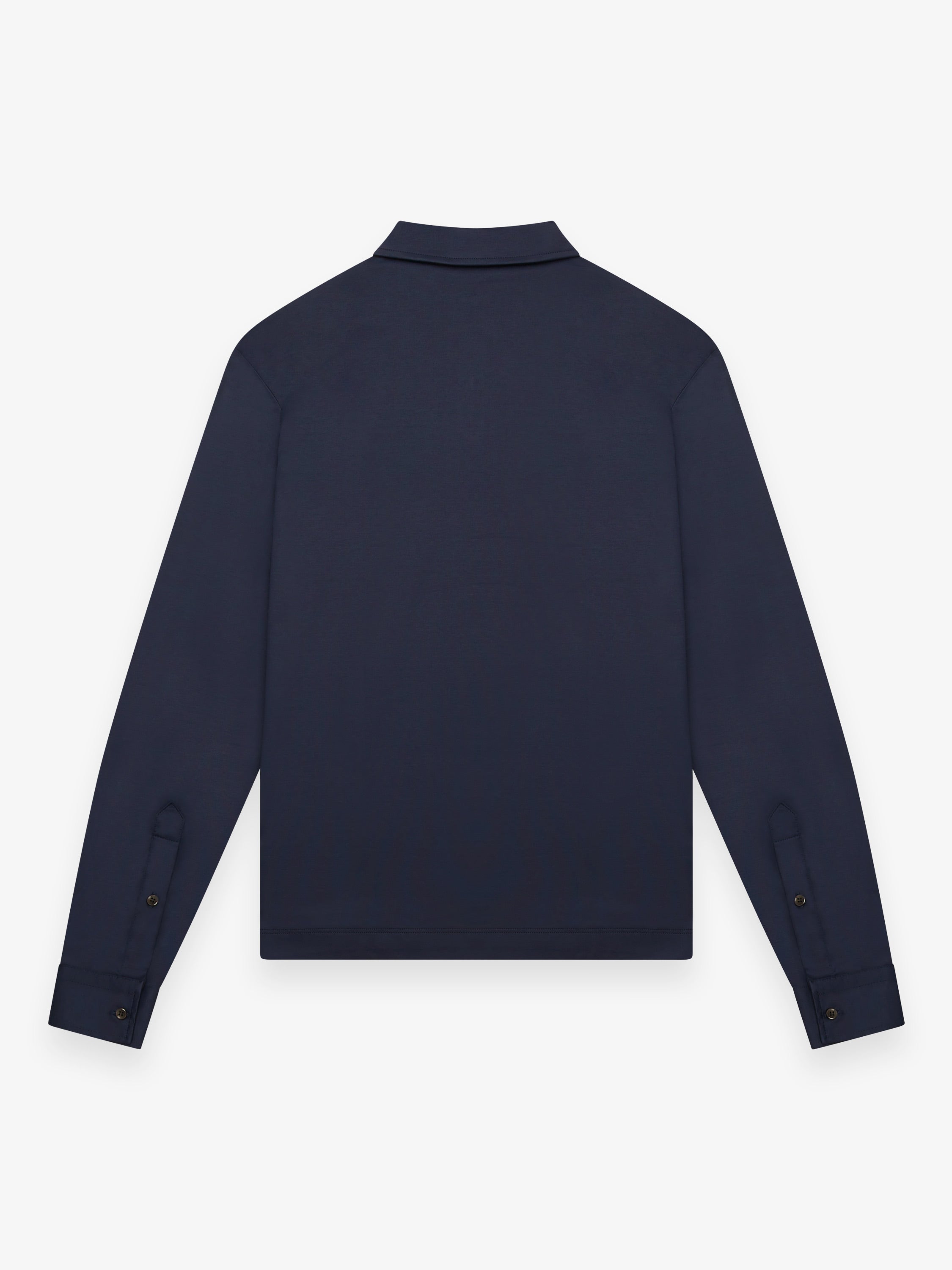 Supima Polo Zip Collar L/S | Navy