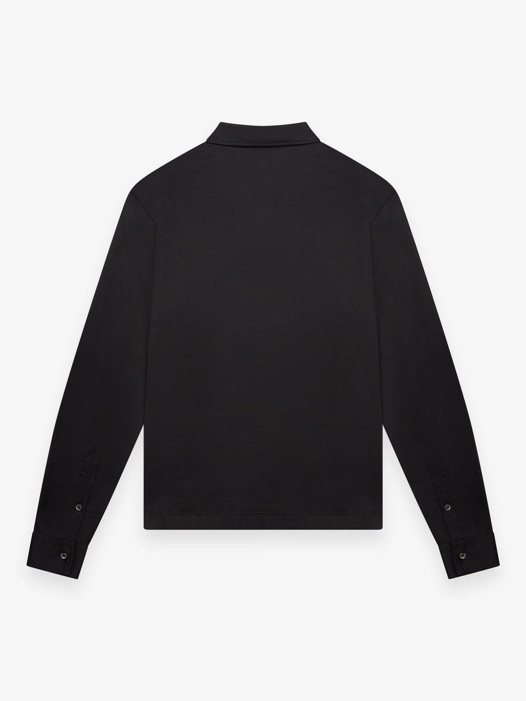 Supima Polo Zip Collar L/S | Black