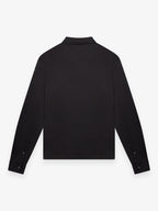 Supima Polo Zip Collar L/S | Black