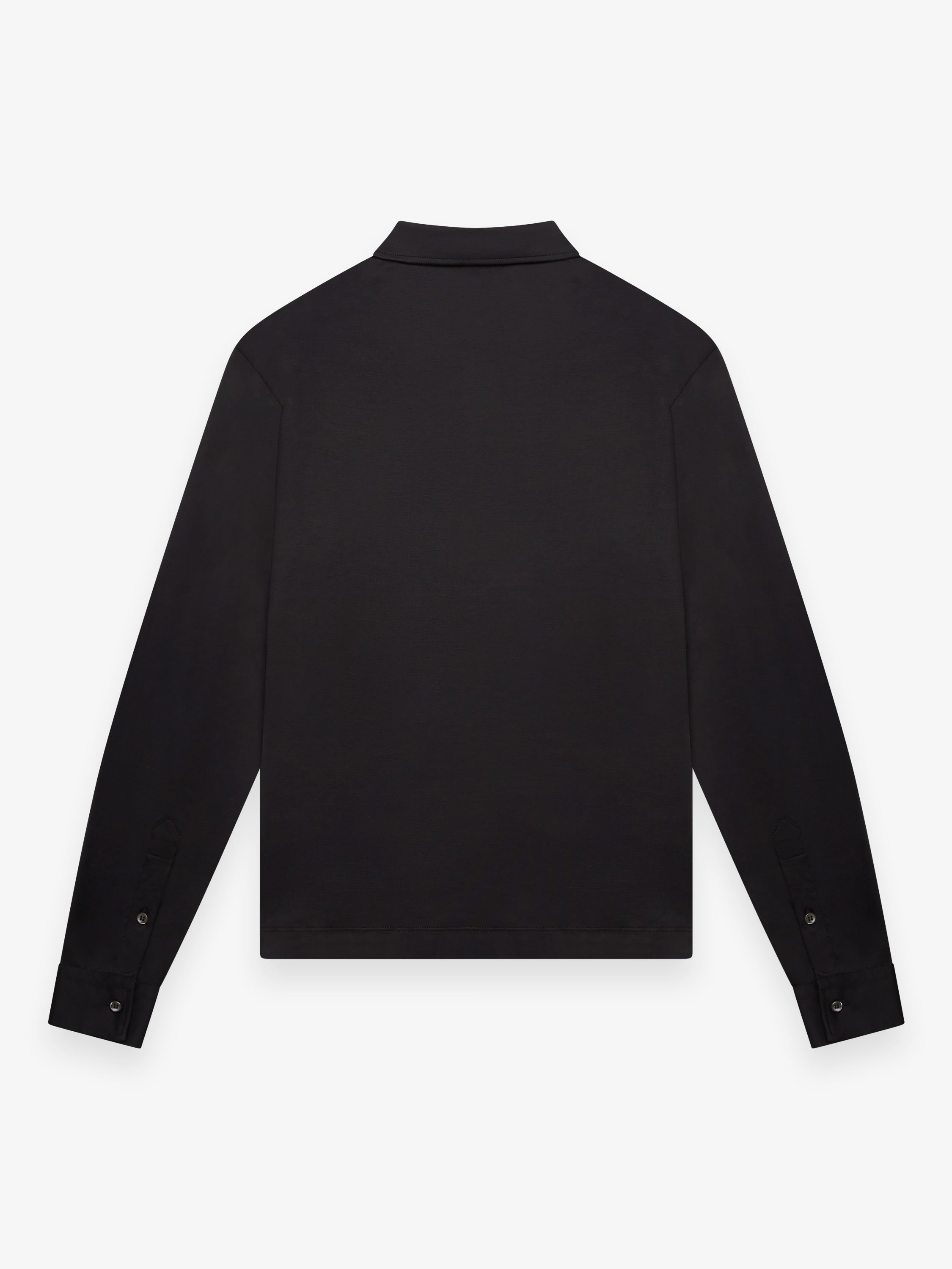 Supima Polo Zip Collar L/S | Black
