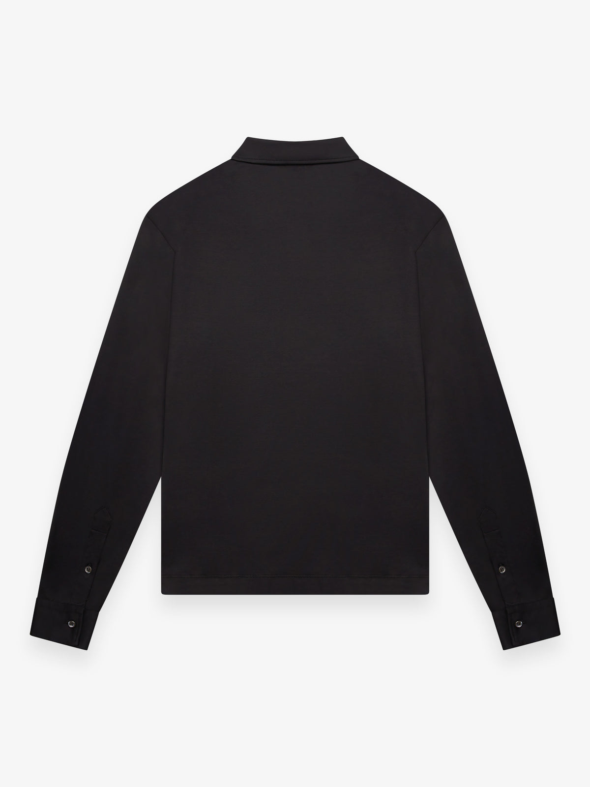 Supima Polo Zip Collar L/S | Black