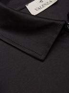 Supima Polo Zip Collar L/S | Black