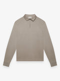 Supima Polo Zip Collar L/S | Lead Grey
