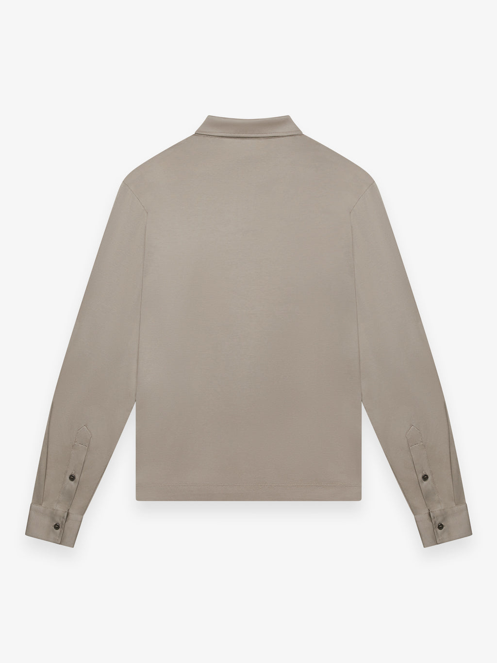 Supima Polo Zip Collar L/S | Lead Grey