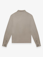 Supima Polo Zip Collar L/S | Lead Grey