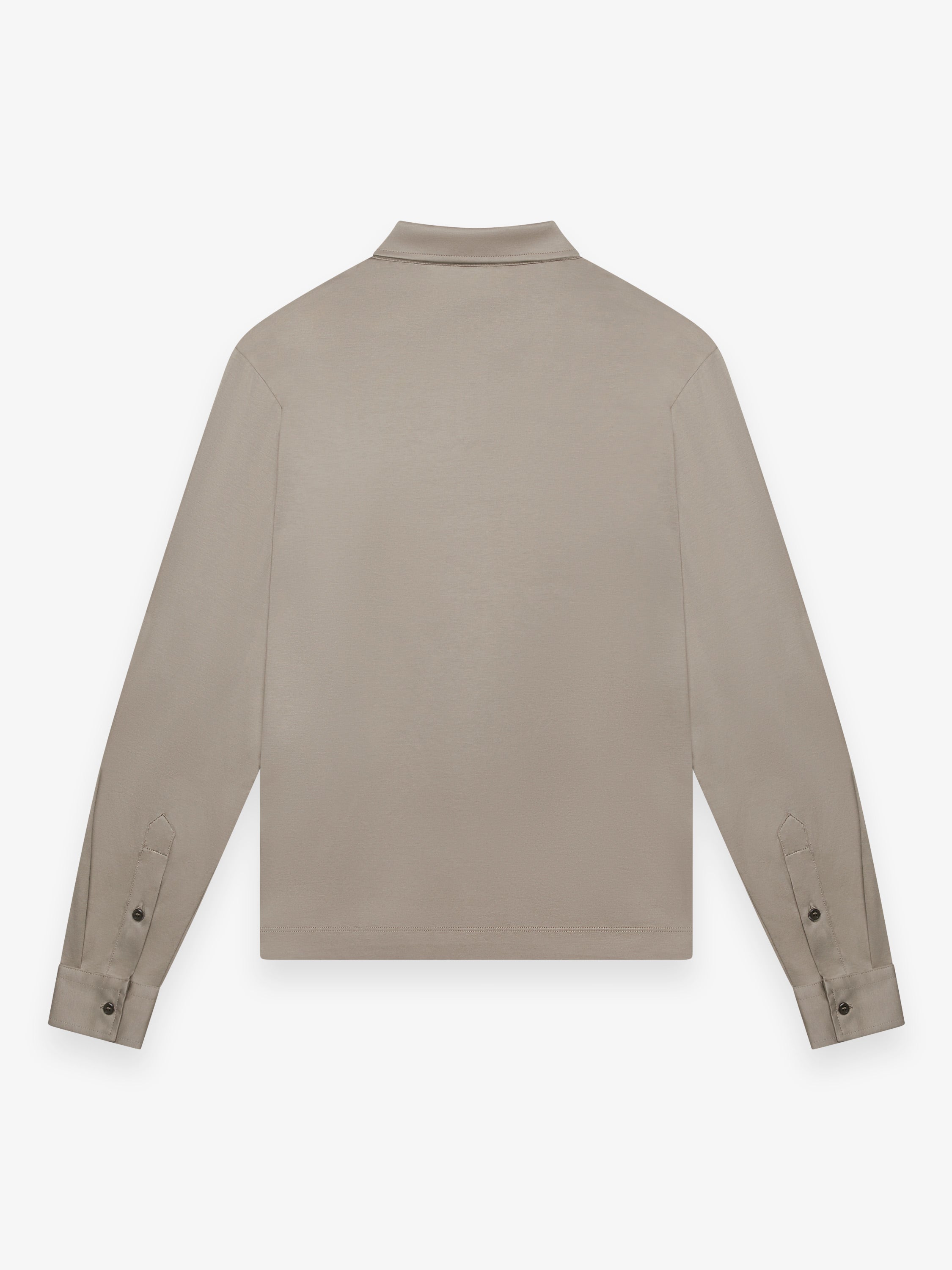 Supima Polo Zip Collar L/S | Lead Grey