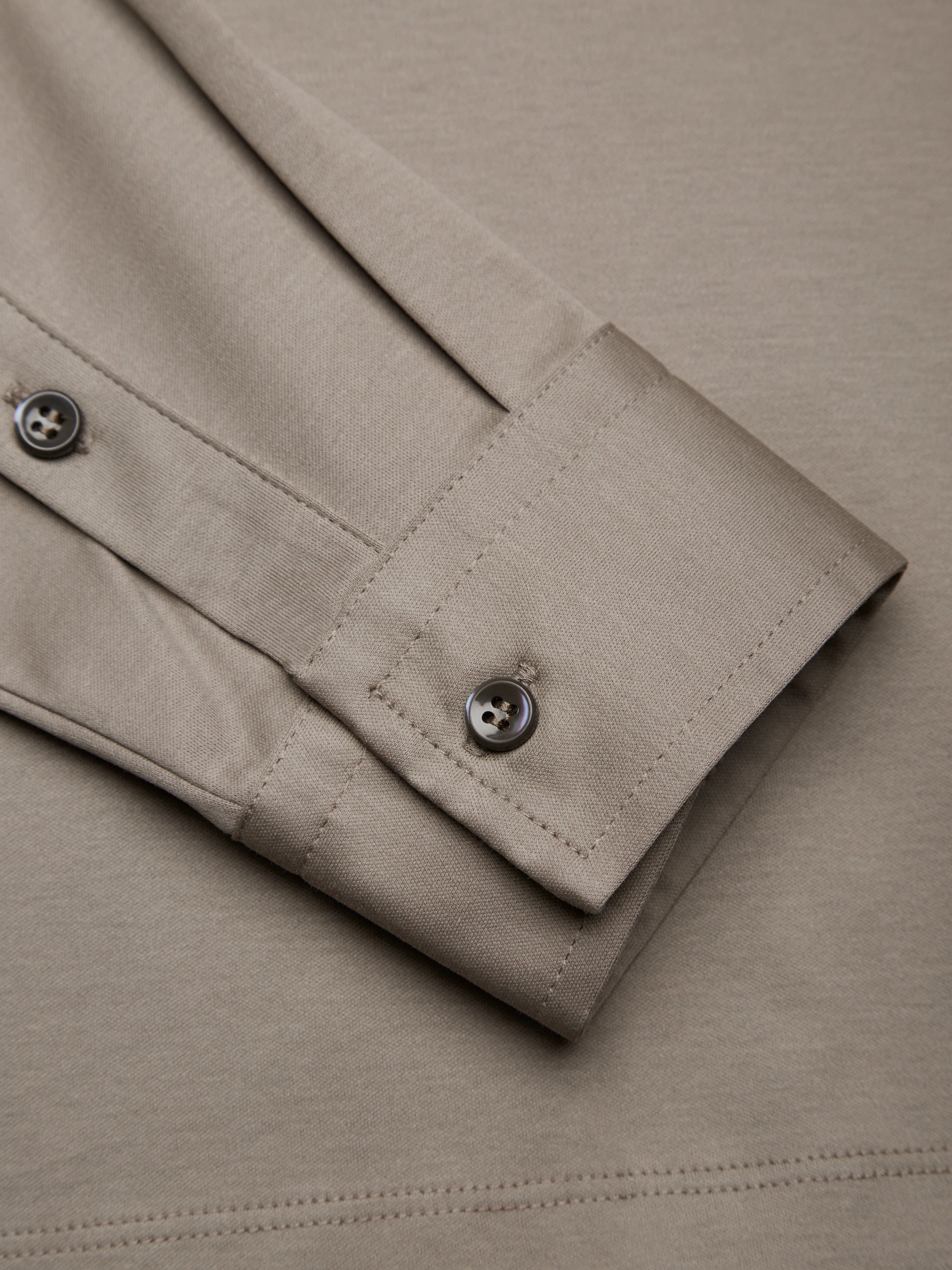 Supima Polo Zip Collar L/S | Lead Grey