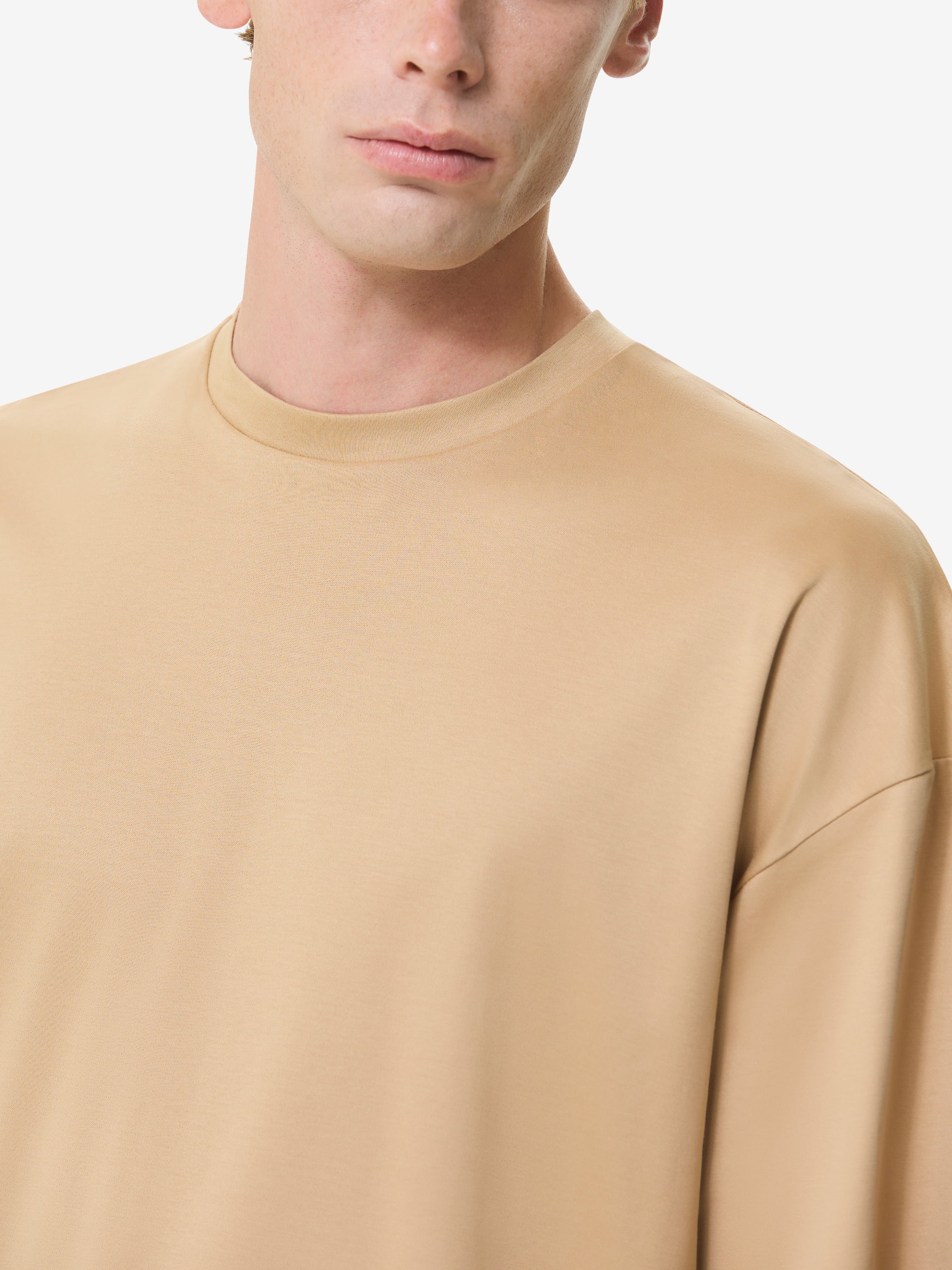 Interlock Supima Oversized T-shirt | Hazelnut