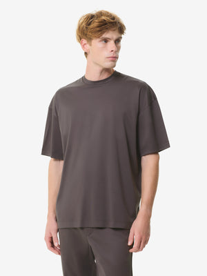 Interlock Supima Oversized T-shirt | Asphalt