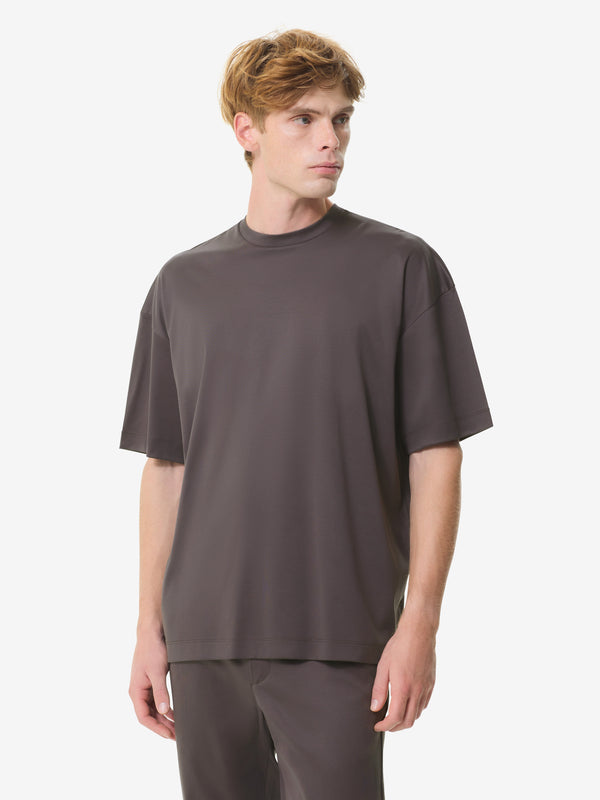 Interlock Supima Oversized T-shirt | Asphalt
