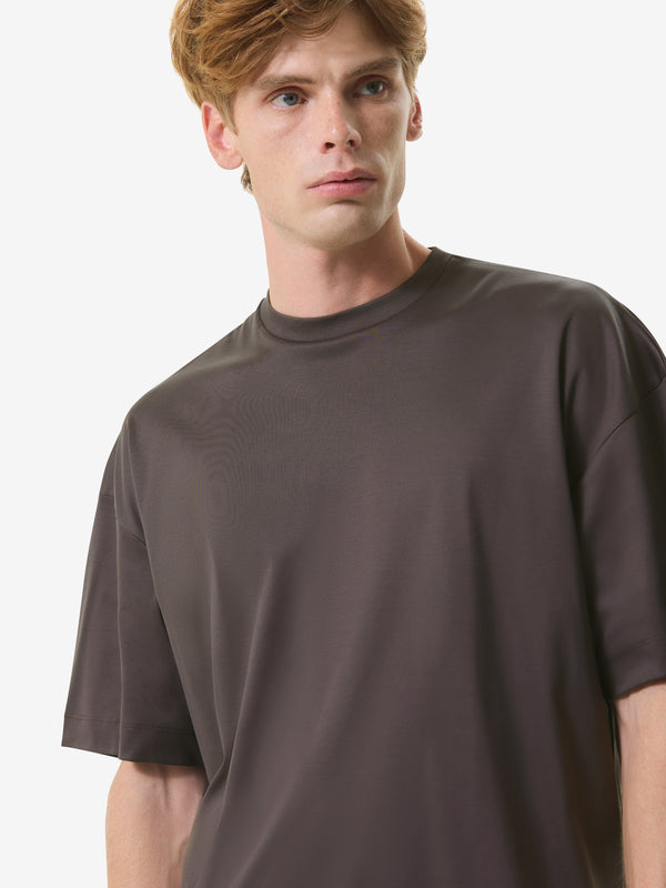 Interlock Supima Oversized T-shirt | Asphalt