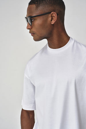T-Shirt Oversize Interlock Supima | Blanc