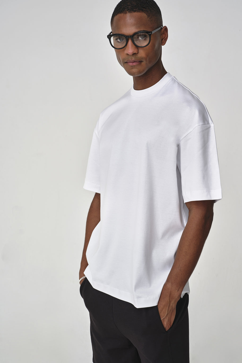 Interlock Supima Oversized T-Shirt | Wit
