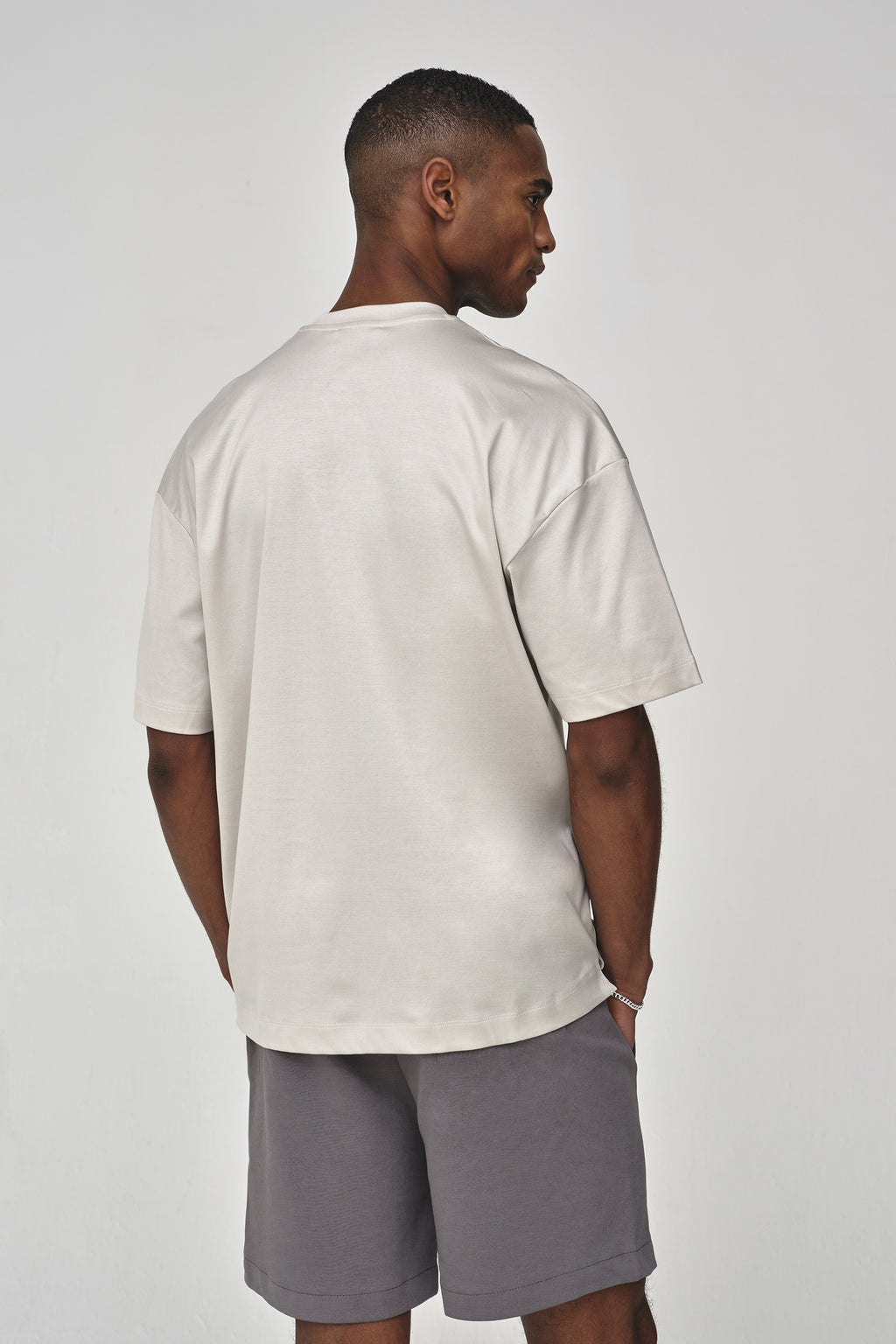 Interlock Supima Oversized T-shirt | Pearl Grey