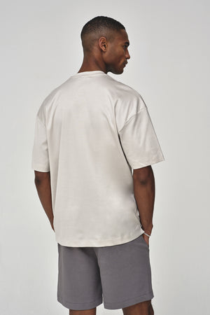 T-Shirt Oversize Interlock Supima | Gris perle