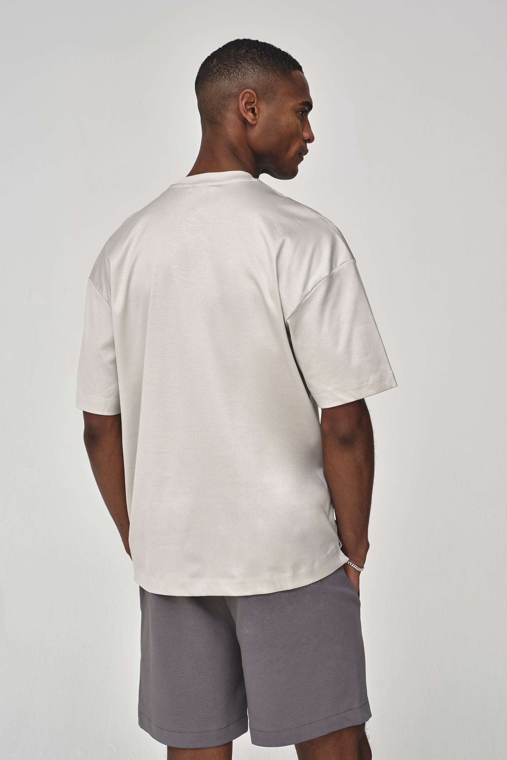 Interlock Supima Oversized T-shirt | Pearl Grey