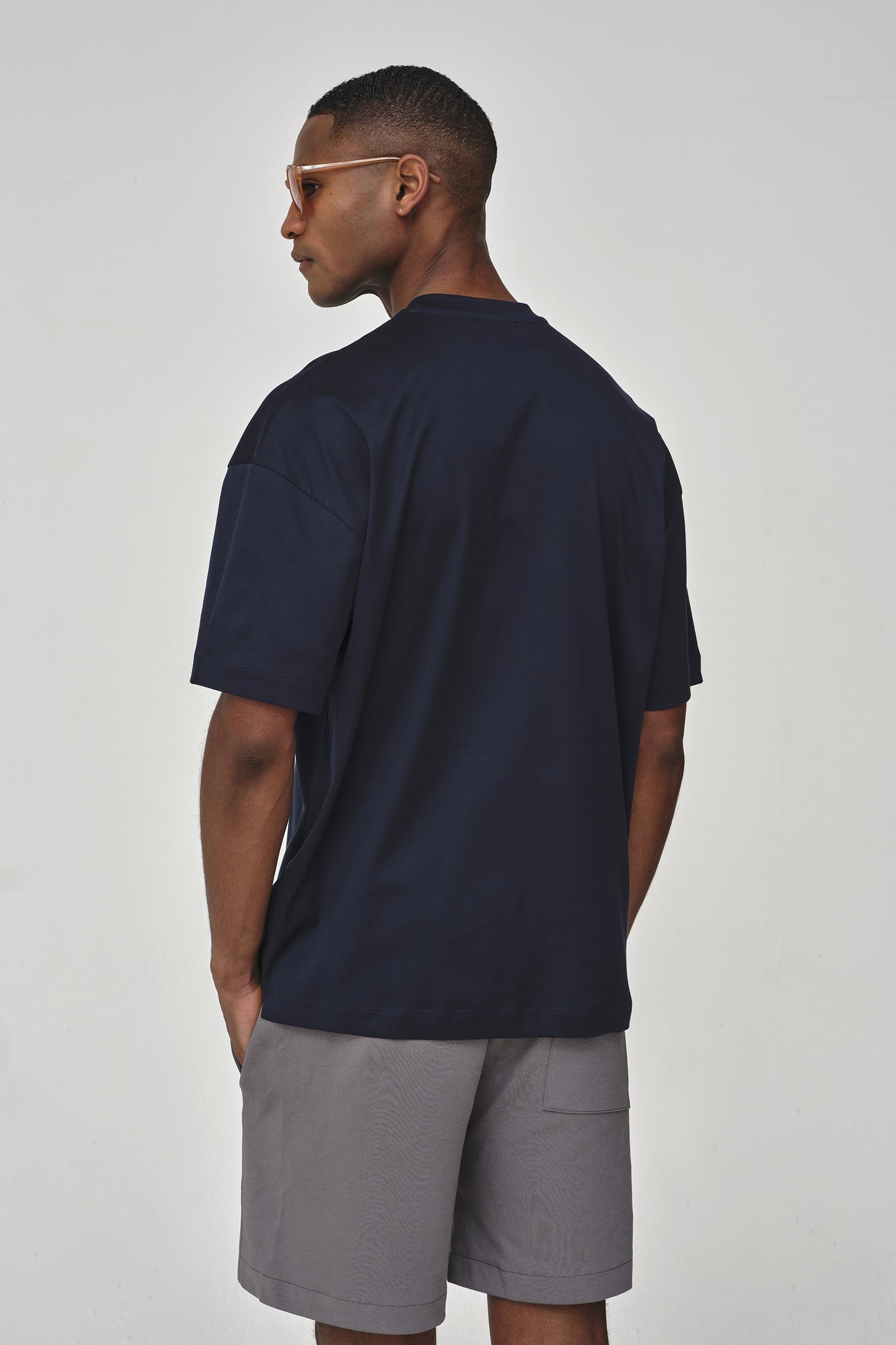 Interlock Supima Oversized T-shirt | Navy