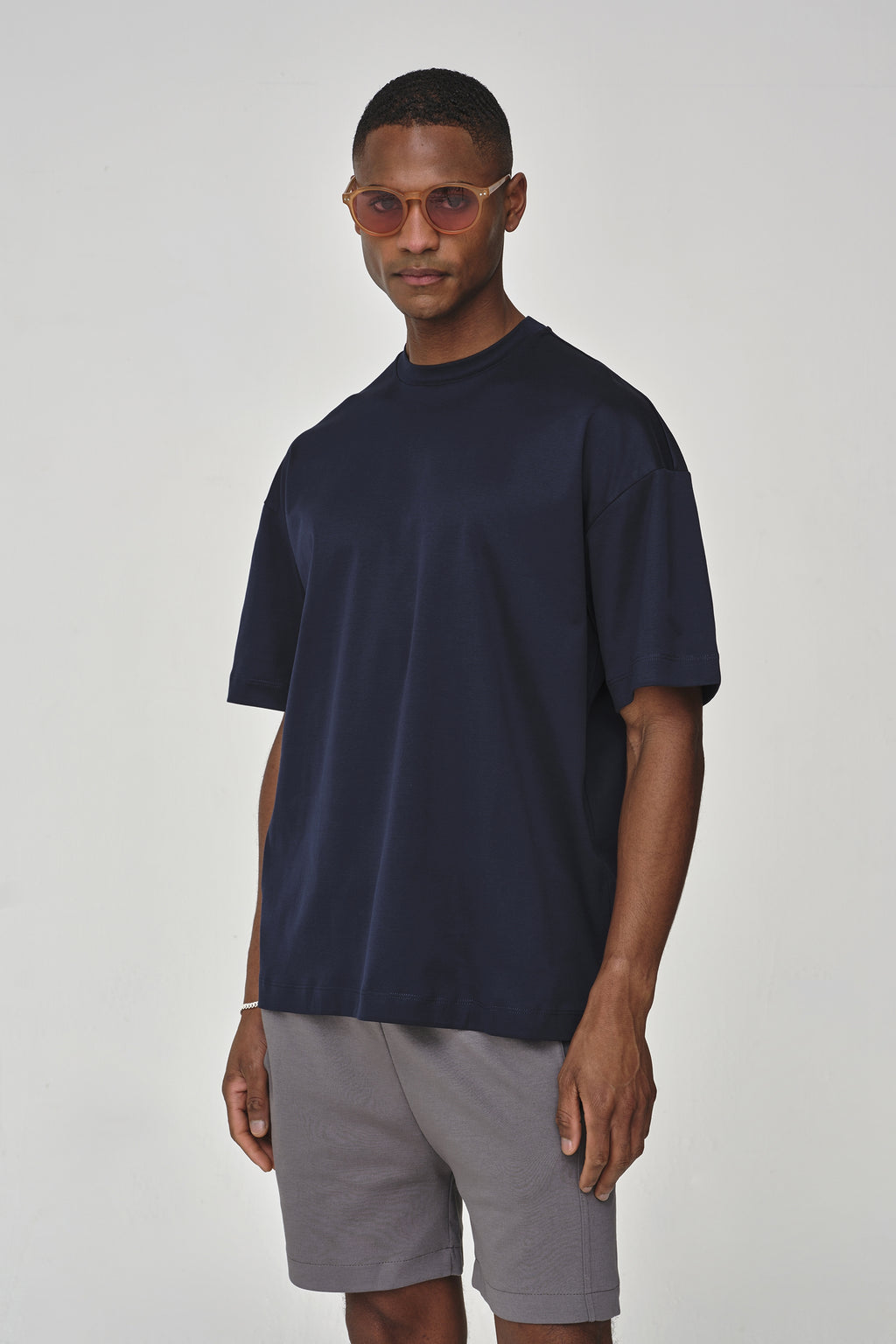 Interlock Supima Oversized T-shirt | Navy