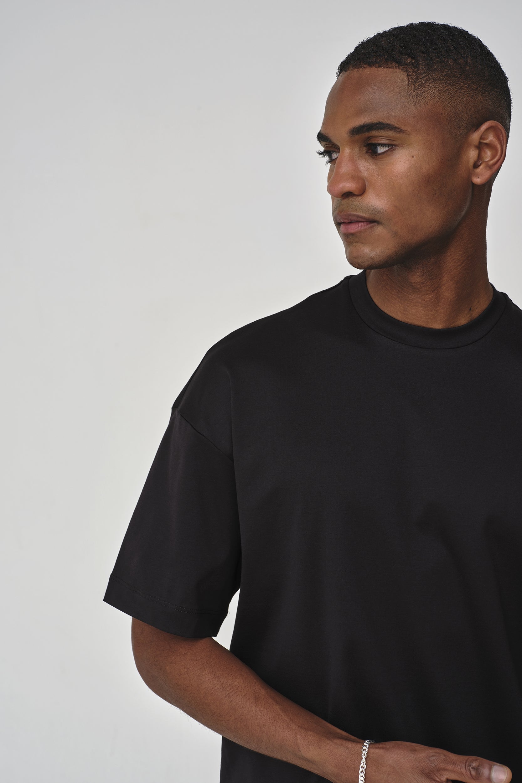 Interlock Supima Oversized T-shirt | Black